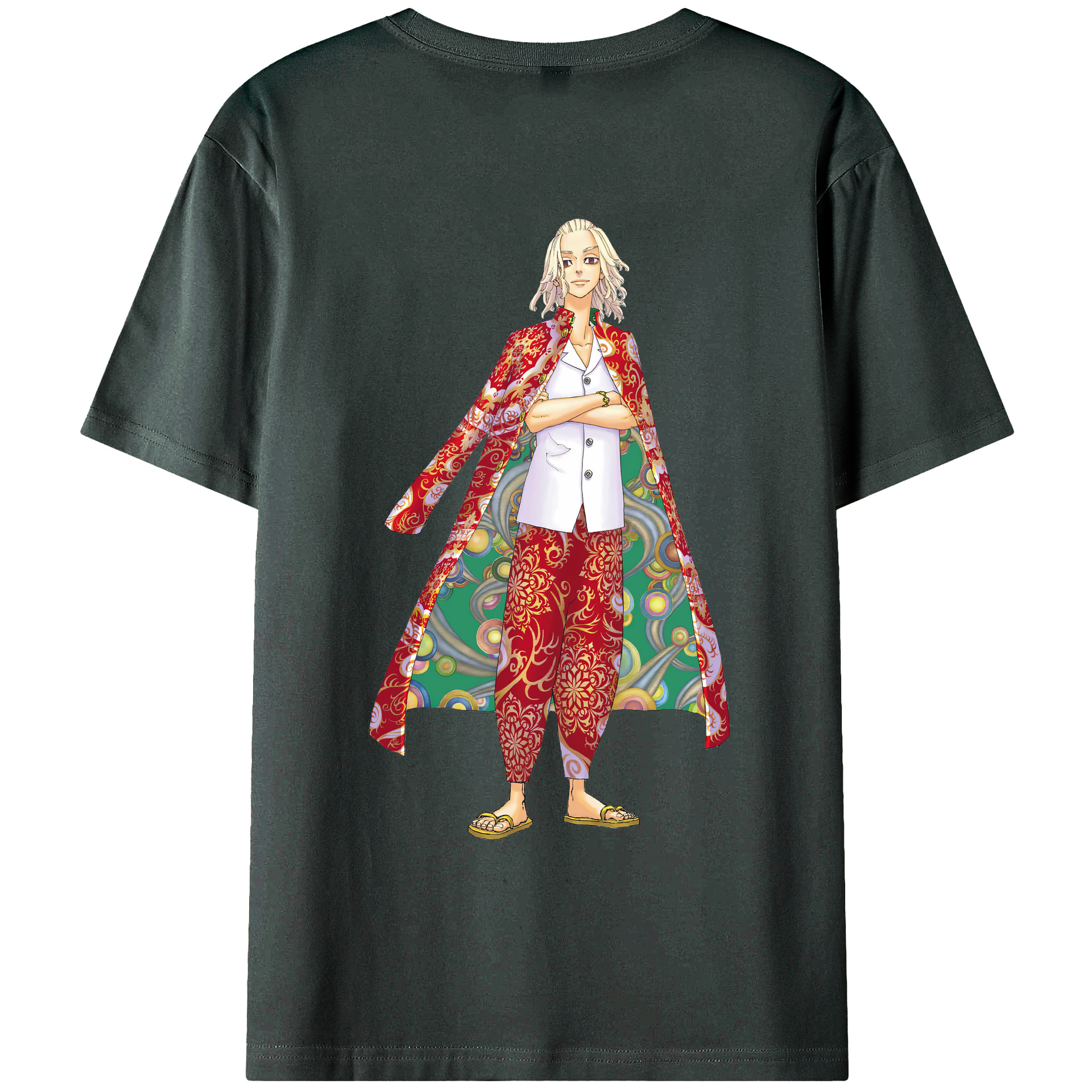 （画像用） 東京リベンジャーズ Tokyo Revengers 綿100％ メンズ半袖Tシャツ（バックプリント） 通気性